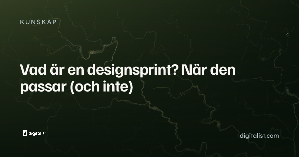 Vad är en designsprint? När den passar (och inte)